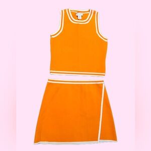House Of Harlow 1960 Orange 2 Piece sleeveless Top and Skirt Set size Large
